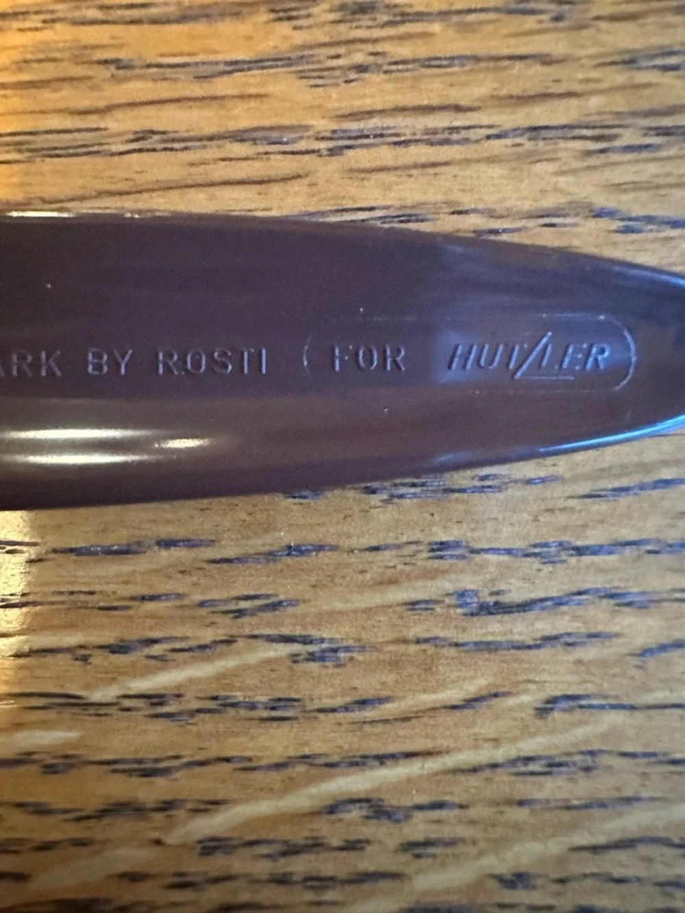 Vintage Brown Slotted Melamine Serving Spoon Rosti for Hutzler Made In Denmark